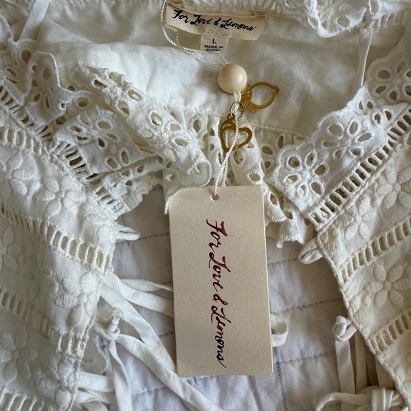 For Love And Lemons White Lace Crop Top - Picture 5 of 8